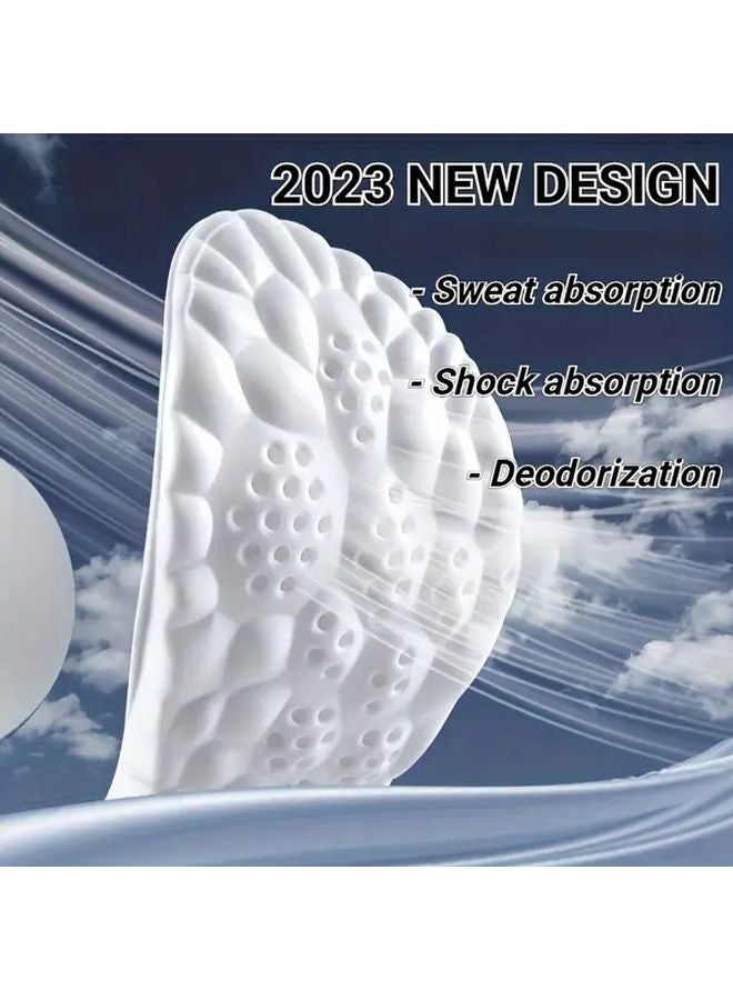 Blue 4D Massage Insoles Super Soft Breathable Sports Shoe Inserts For Running Basketball Unisex EU43 44 - Image 2
